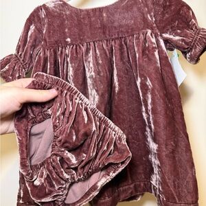 Velvet Dress and Bloomers Set